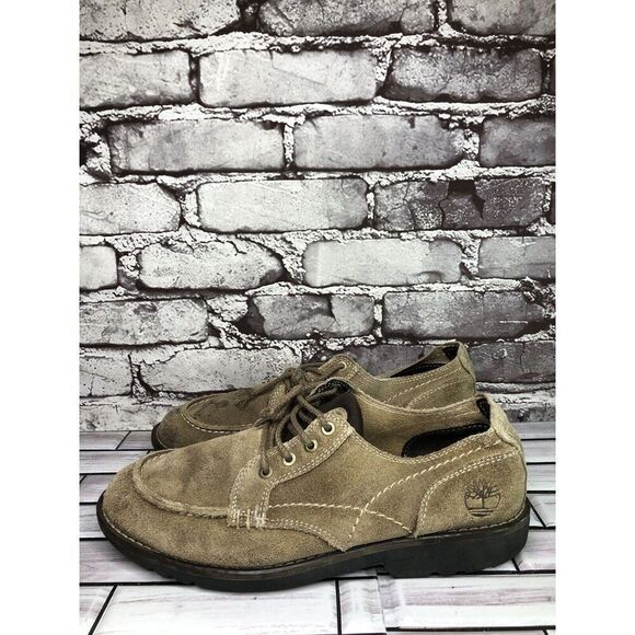 Timberland Earth Keepers Taupe Oxfords Moc Toe Lace Up Shoes Men Sz 8.5M US/42EU - Picture 1 of 15